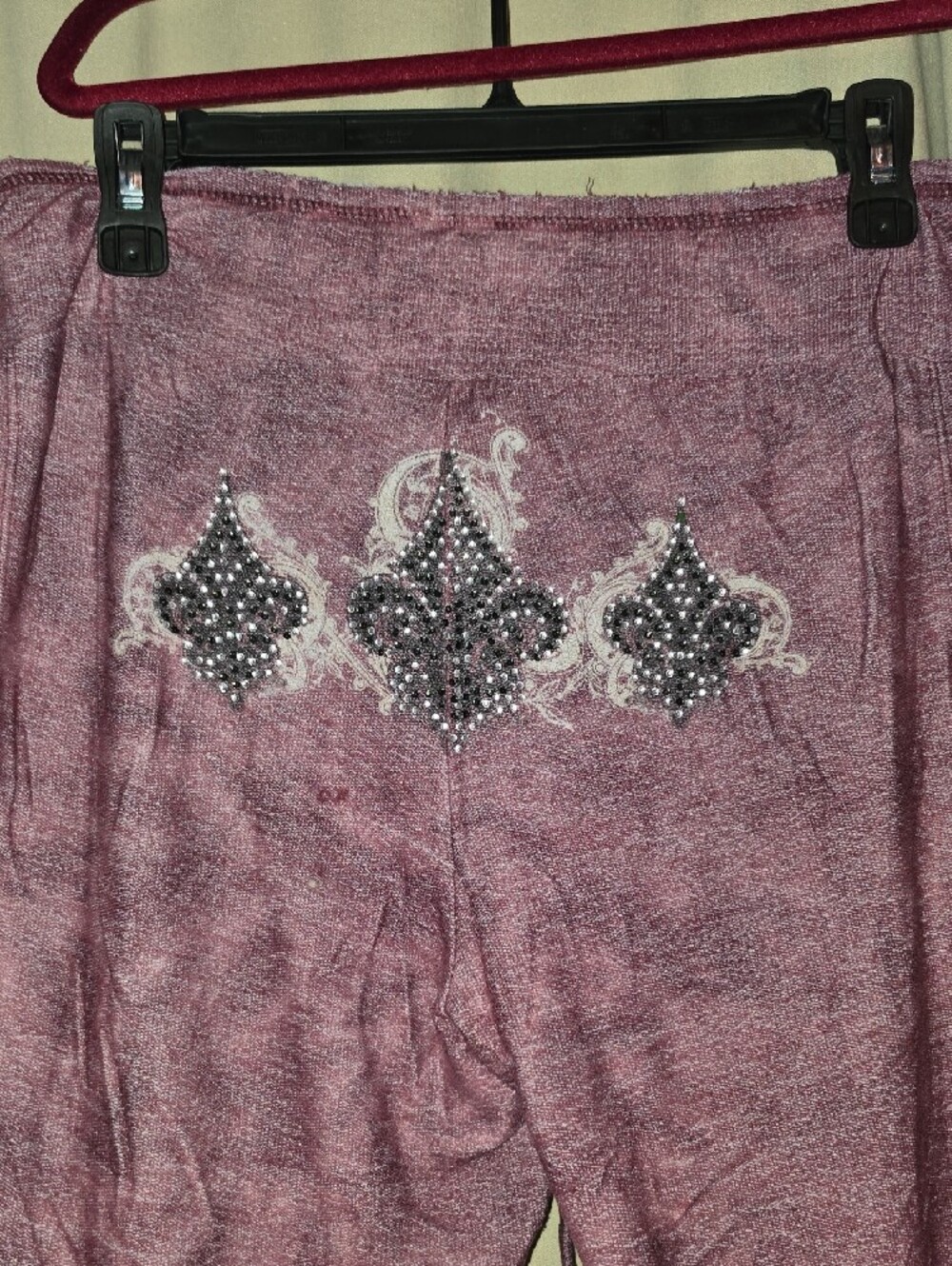 Vocal Plum Rhinestone Boot-Cut Pants - Picture 6 of 7